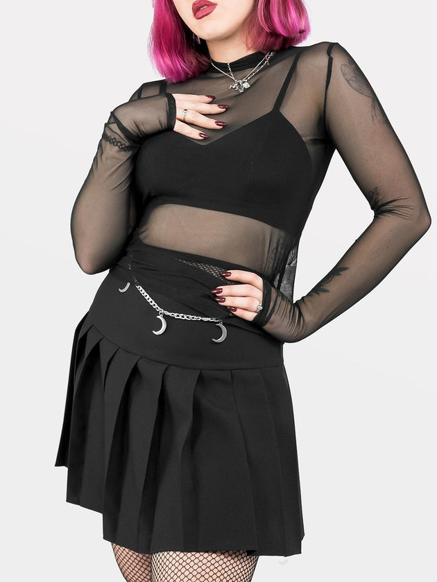 Czarny mesh top